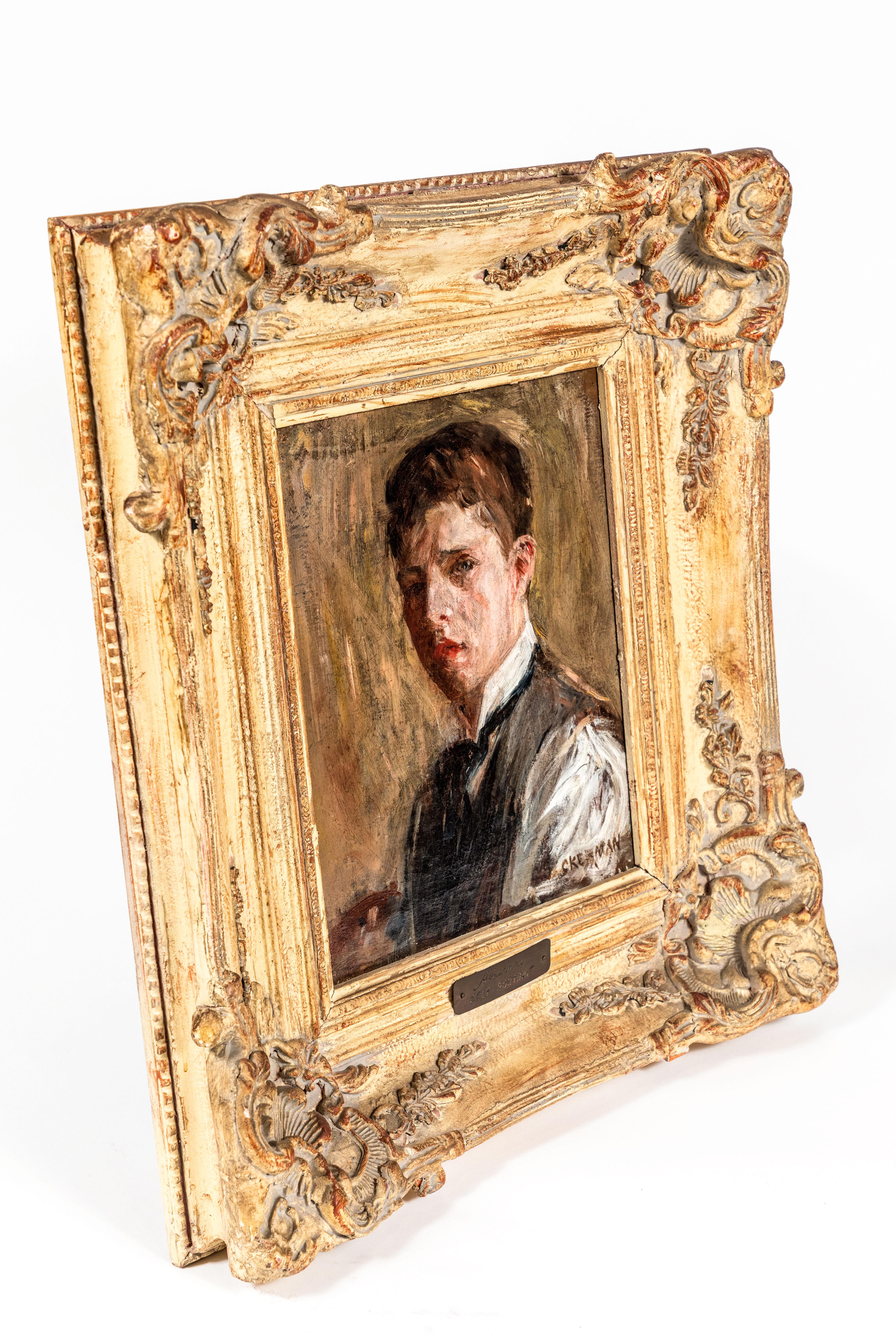 Canvas Original, Turn of the Century Self-Portrait For Sale