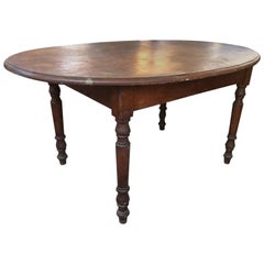 Original Tuscan Fir Oval Table from 1850, Original Varnish