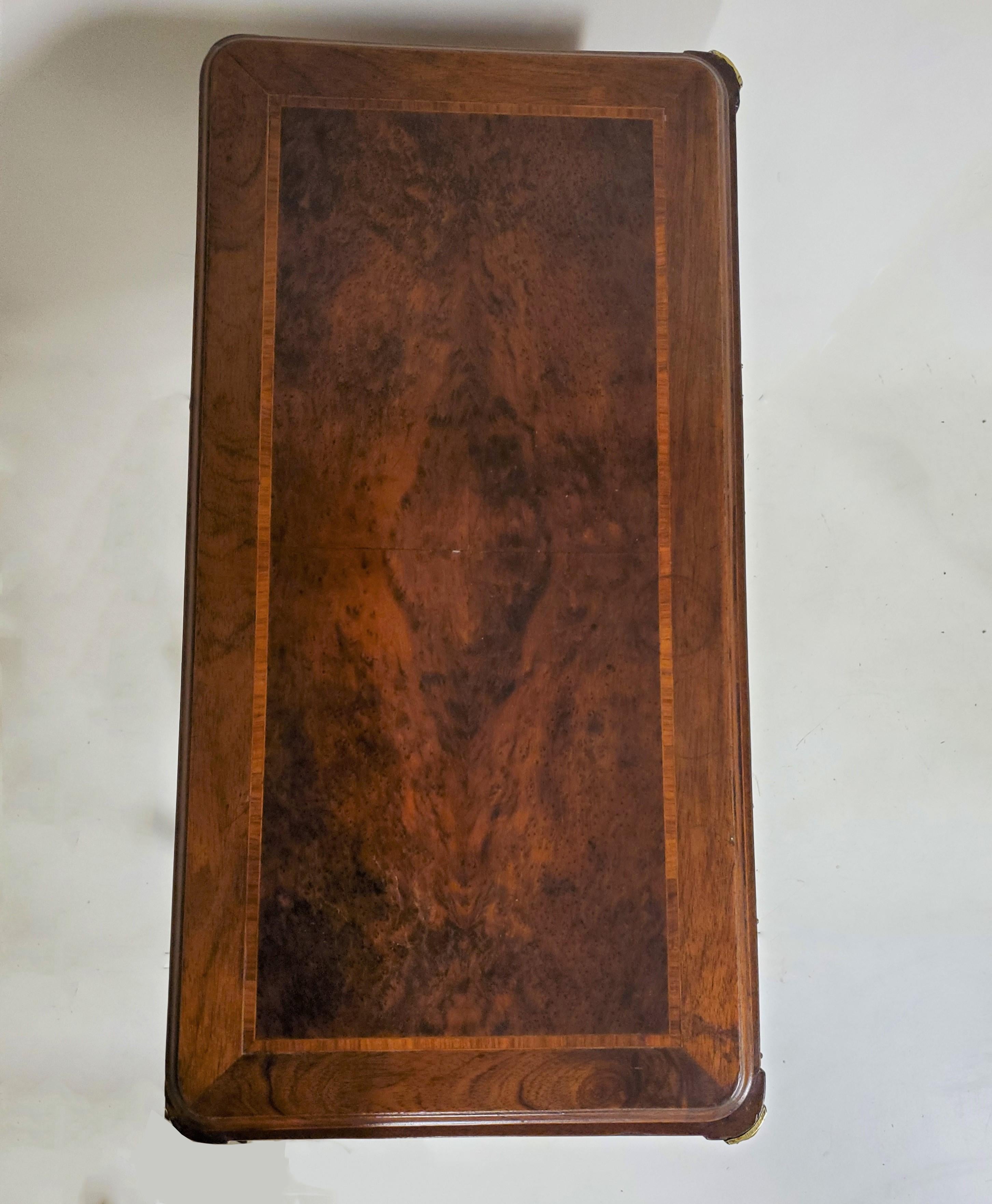 Original Two Door Inlaid Burlwood Cabinet with Bronze Mounts @ 1900 1