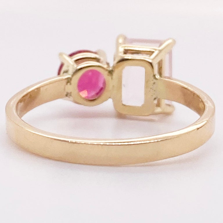 For Sale:  Original Two Stone Ring, Rose Quartz/Pink Tourmaline, Five Star Jewelry Design 3