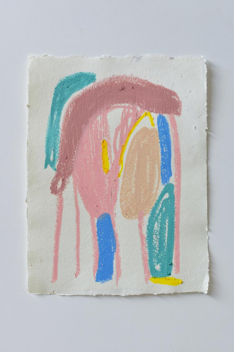 Original art piece by Leticia Gagetti. For this drawing she used oil pastels and color pencils. Made on naturally dyed handmade paper. Signed on the front, titled and dated on the back in pencil.

All painting marks or light blemishes are part of