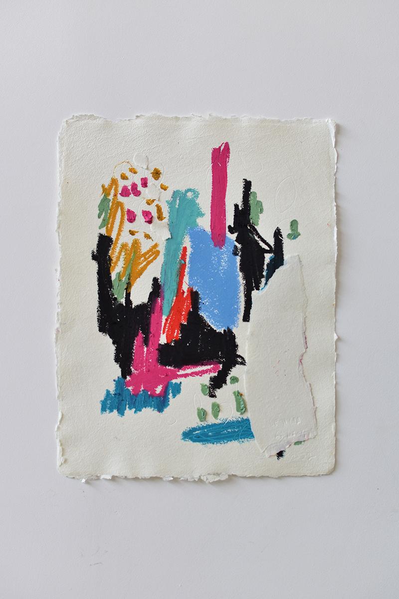 Original art piece by Leticia Gagetti. For this drawing she used oil pastels and color pencils. Made on naturally dyed handmade paper. Signed on the front, titled and dated on the back in pencil.

All painting marks or light blemishes are part of