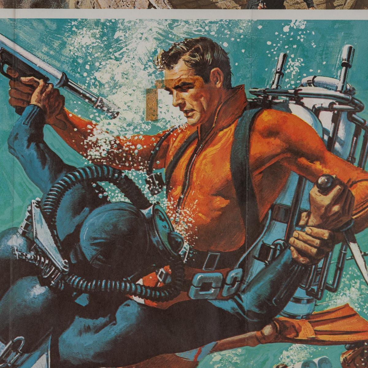 Acrylic Original U.S James Bond 007 'Thunderball' Poster c.1965 For Sale