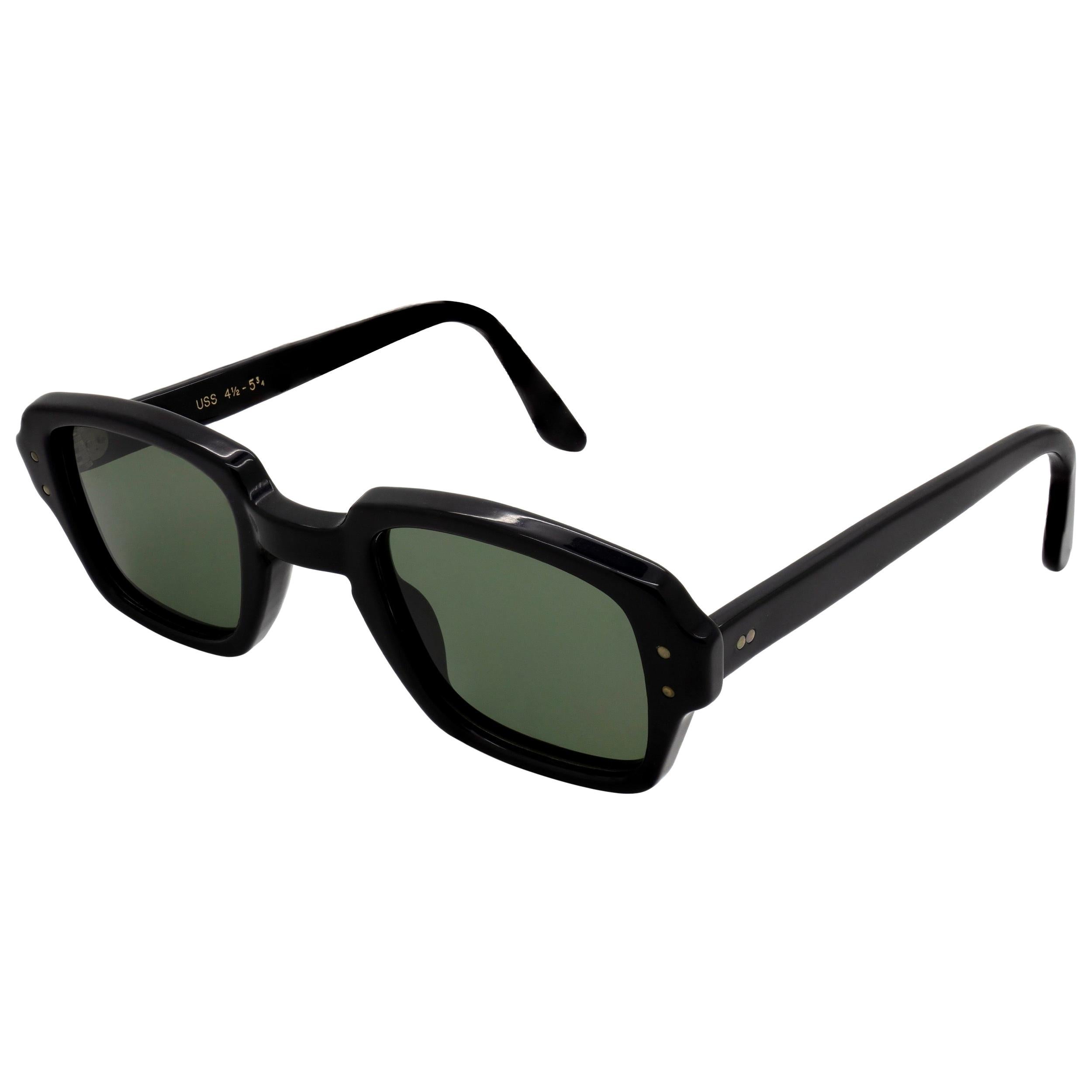 Pre-owned Us Army Original Us Military Vintage Sunglasses 70s, Made In U.s.a In Black