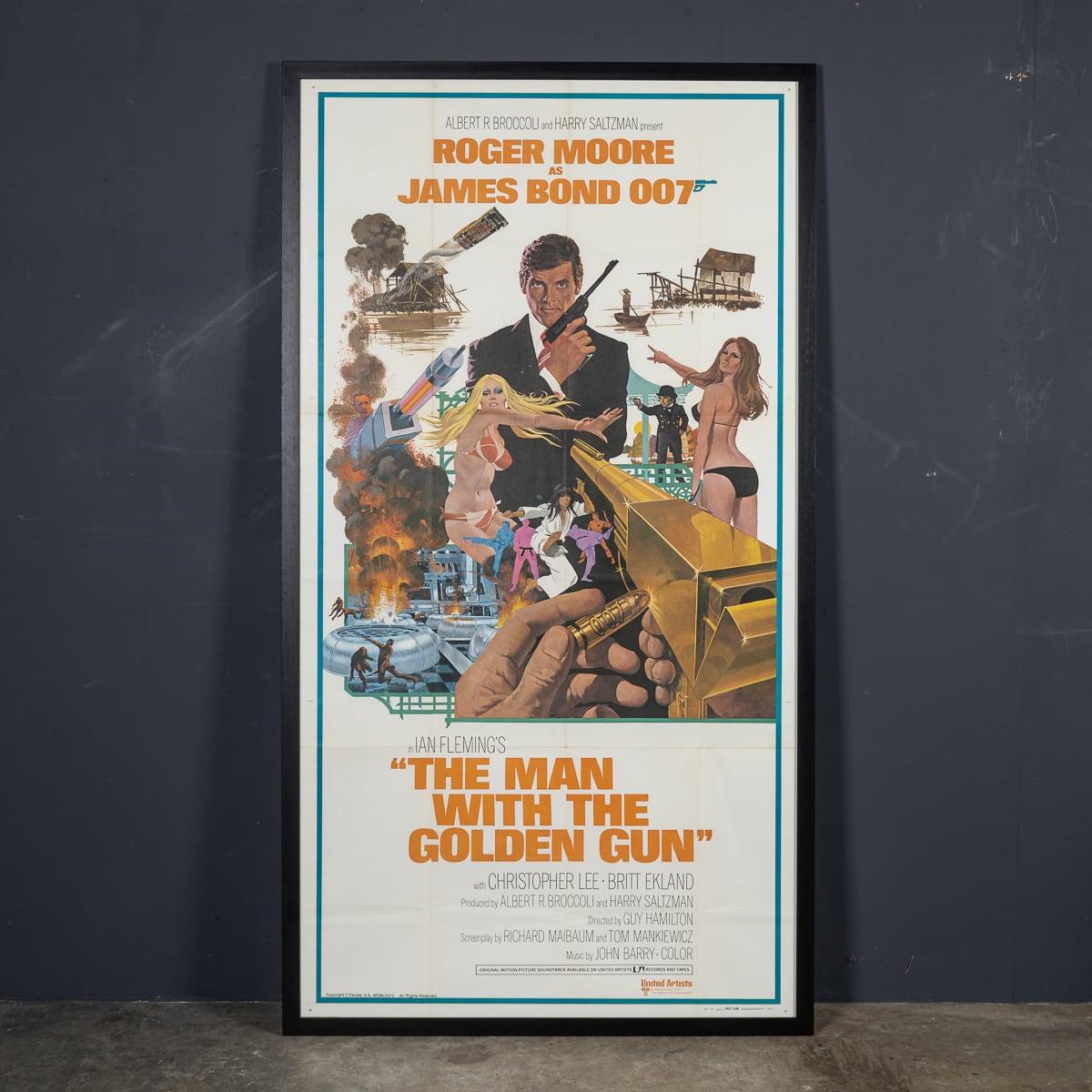 A very rare and original U.S release poster from the 1974 James Bond movie series, 'Man With The Golden Gun'. This was the ninth film in the series produced by Eon Productions. It was the second time that Roger Moore played James Bond, and the