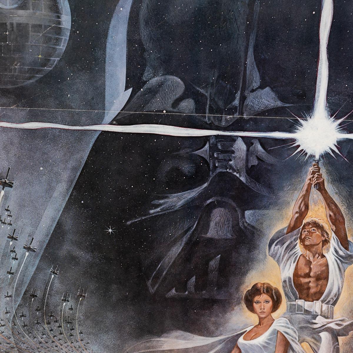 Acrylic Original U.S. Release Star Wars 'A New Hope' Style A Poster 77/21 c.1977 For Sale