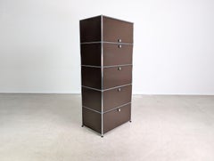 Original USM Haller Aktenschrank 1x5 braun Vintage Regal