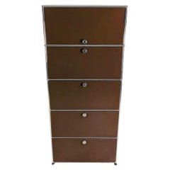 Original USM Haller Aktenschrank 1x5 braun Vintage Regal