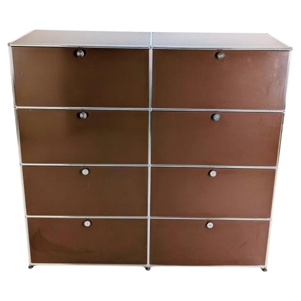 Original USM Haller Aktenschrank 2x4 braun Vintage Regal Kommode