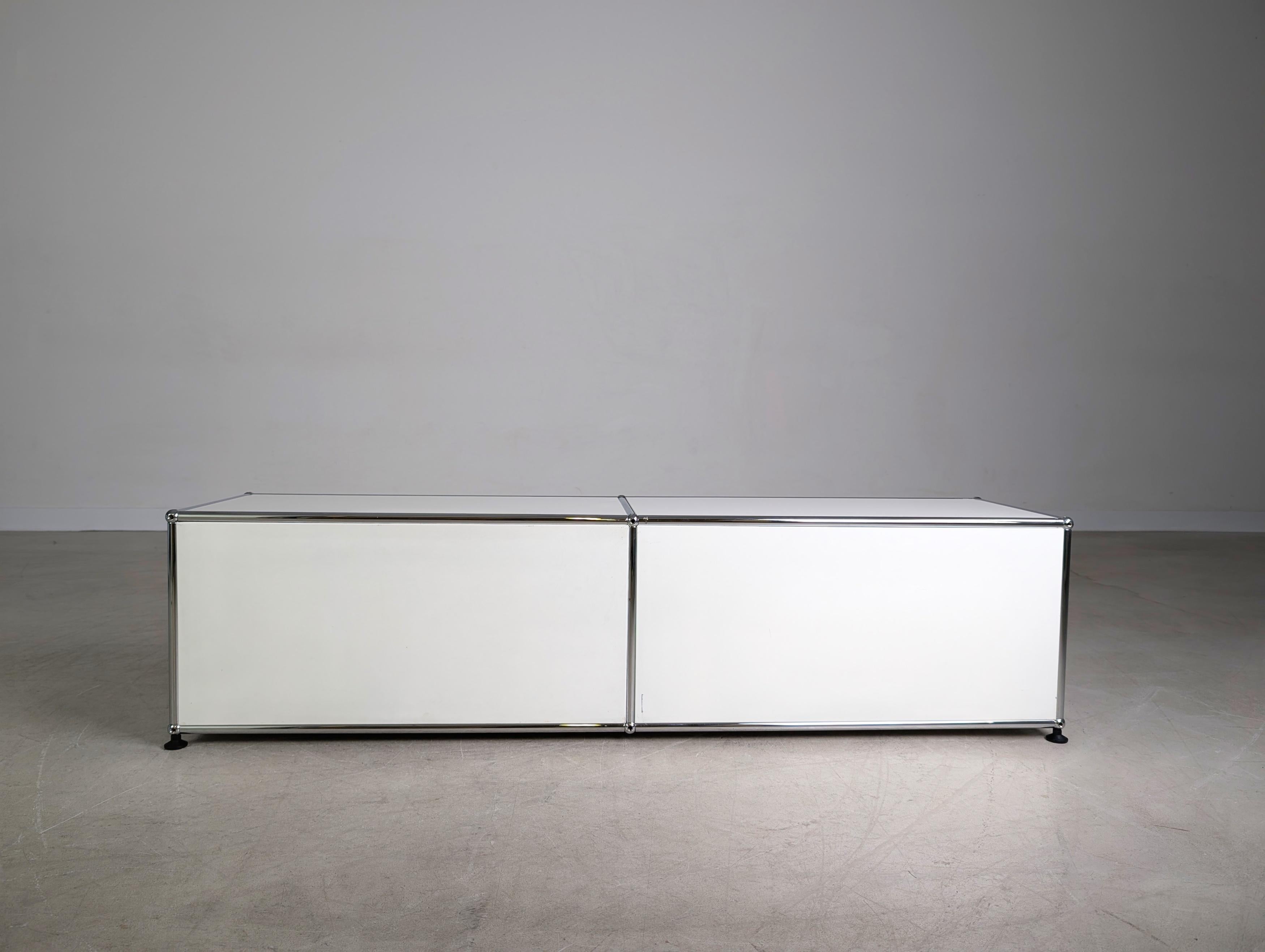 Contemporary Original USM Haller Sideboard weiß 1x2 TV-Board Kommode Fritz For Sale