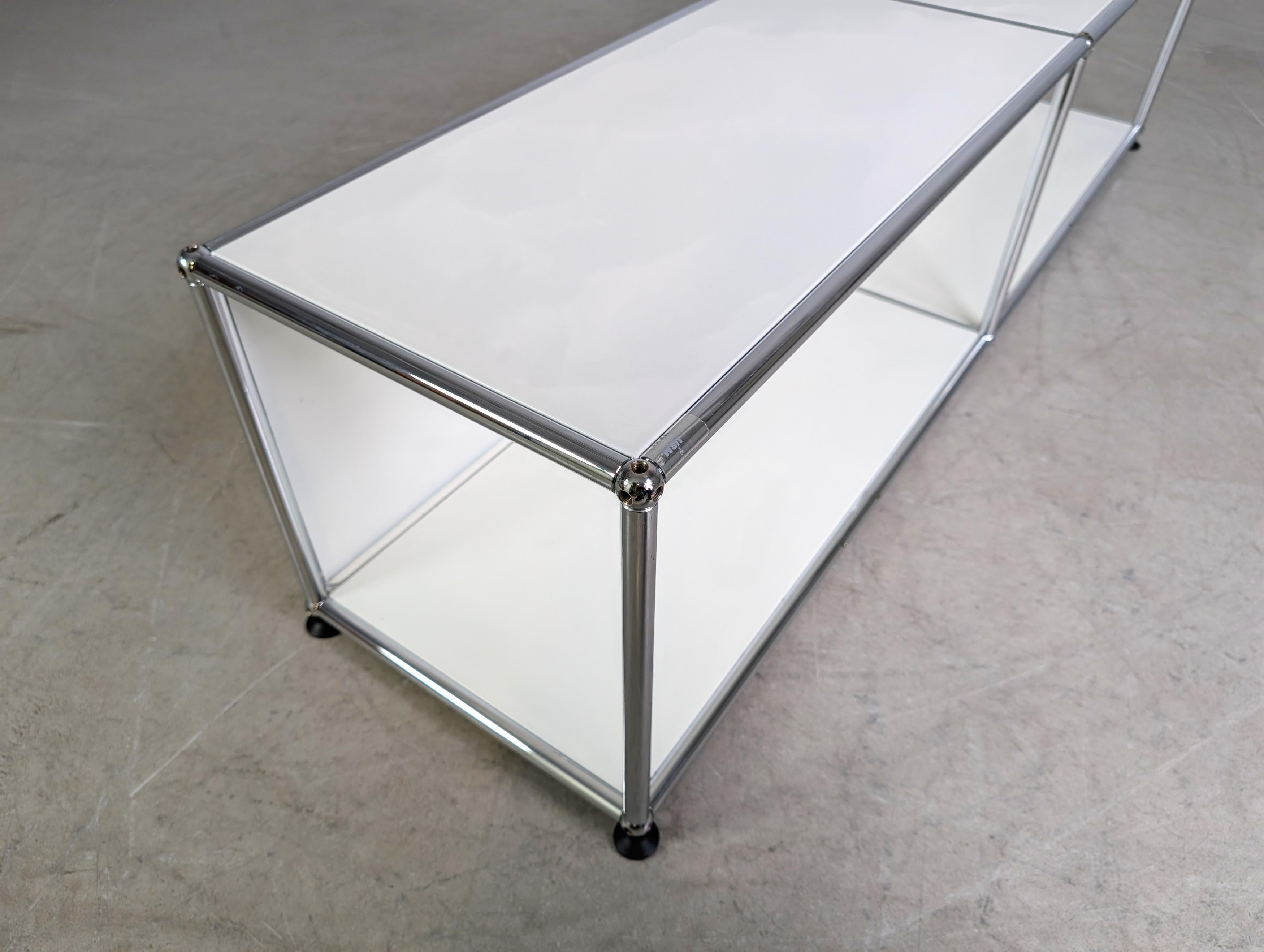 Metal Original USM Haller Sideboard weiß 1x2 TV-Board Kommode Fritz For Sale