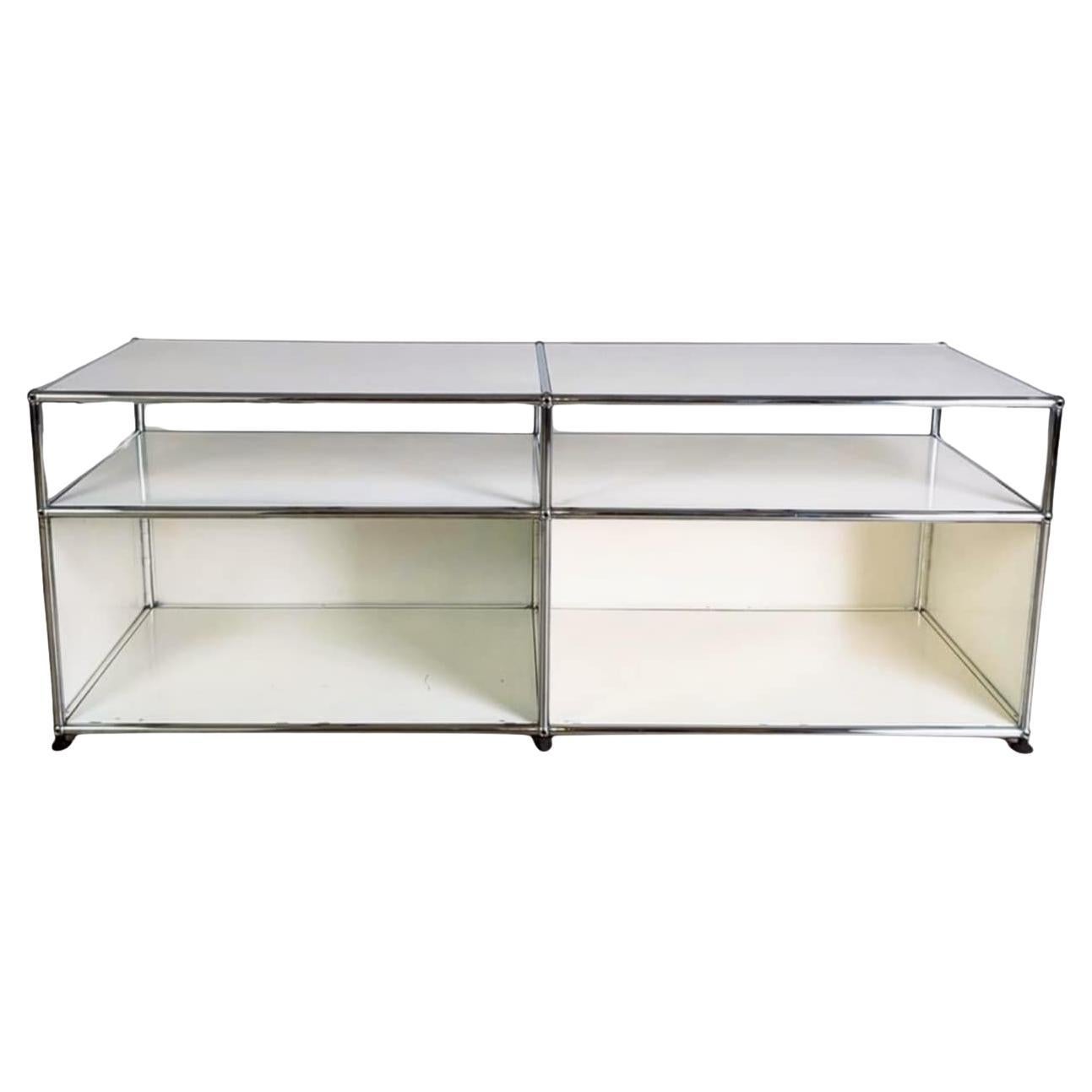 Original USM Haller Sideboard weiß 2x2 TV-Board Kommode Fritz en vente