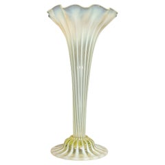 Antique Original vaseline glass or uranium glass Vase James Powell   Whitefriars