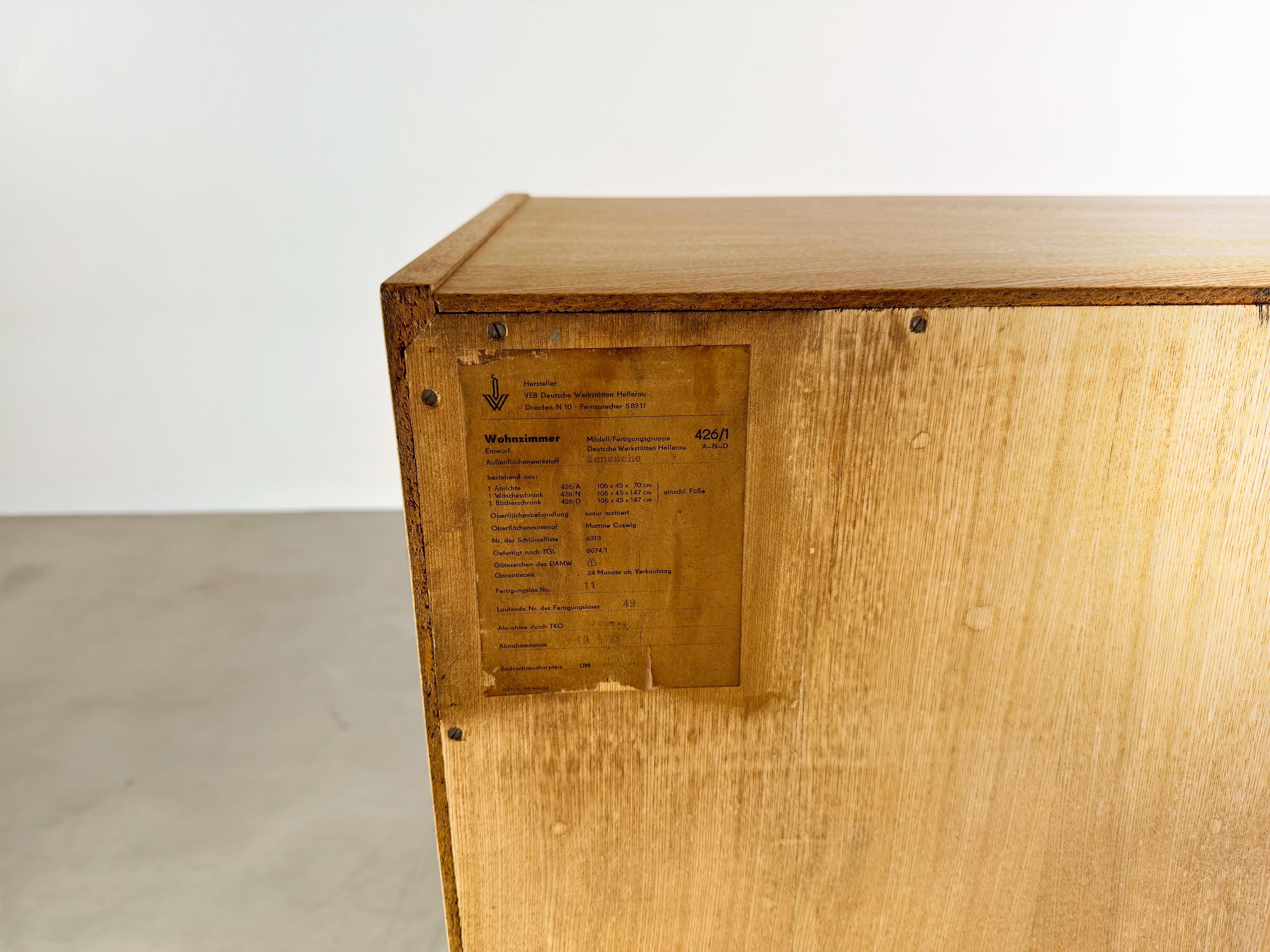 Original VEB DW Hellerau Schrank Vintage DDR Kommode Midcentury For Sale 5