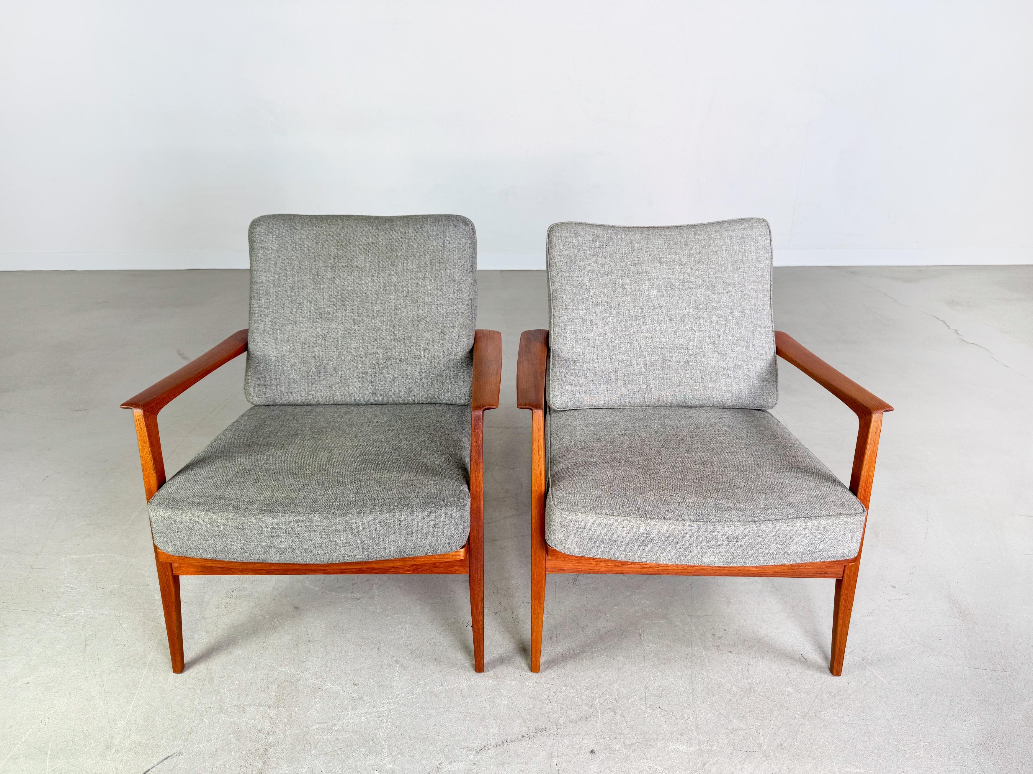 Allemand Vestervik Eriksen Stuhl Tromborg teck du milieu du siècle dernier, 1960 en vente