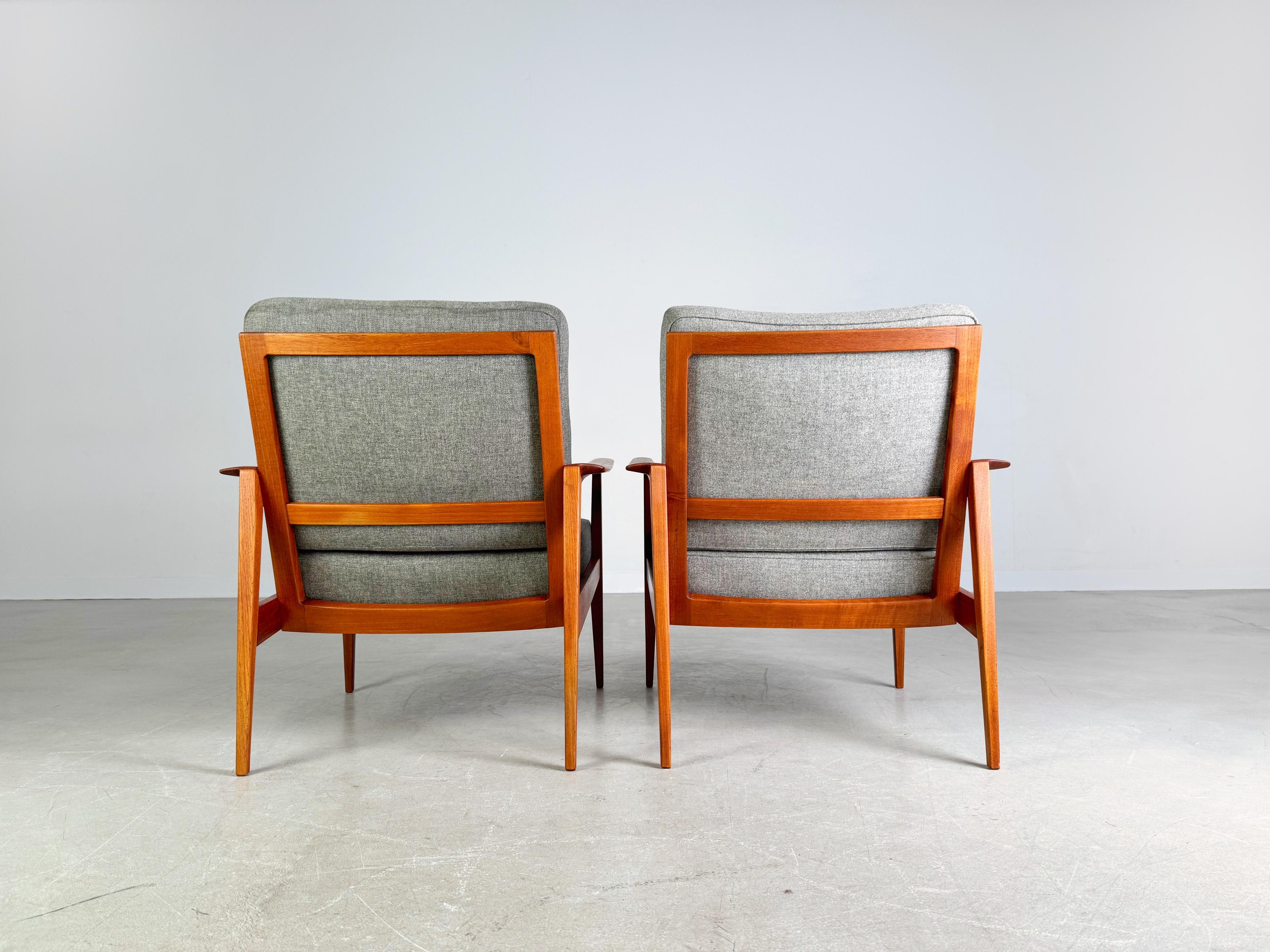 Teck Vestervik Eriksen Stuhl Tromborg teck du milieu du siècle dernier, 1960 en vente