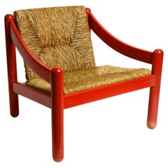 Original Vico Magistretti 930 Carimate Red Lounge Chair by Cassina, 1963