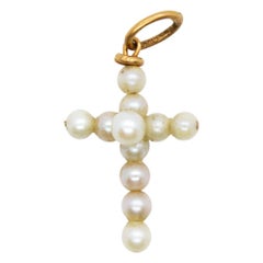 Original Victorian 18 Karat Gold Pearl Cross Original Victorian 18 Karat Gold Pearl Cross