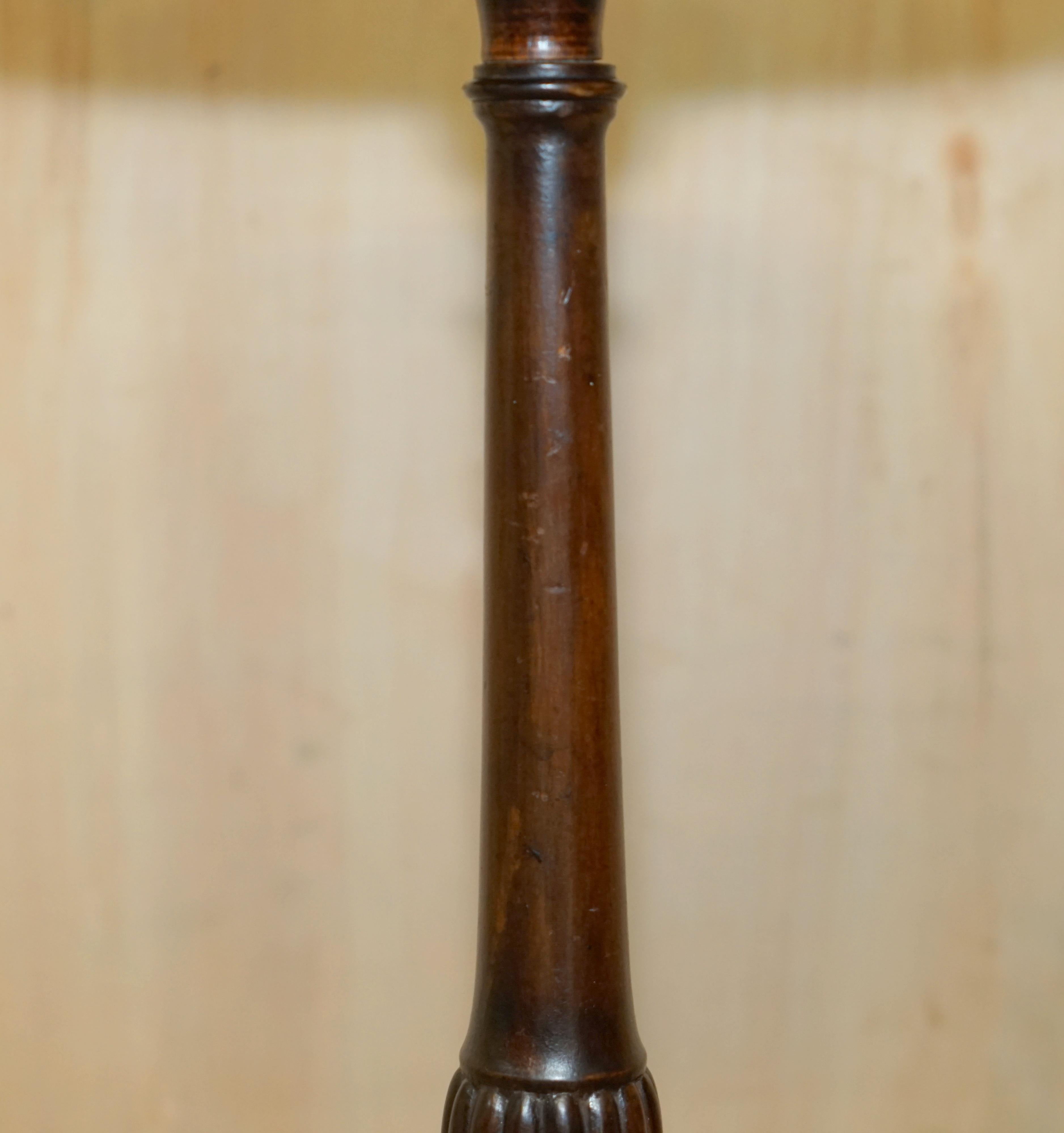 Late 19th Century Original Victorian circa 1880 Hardwood Tripod Lamp Side End Wine Table