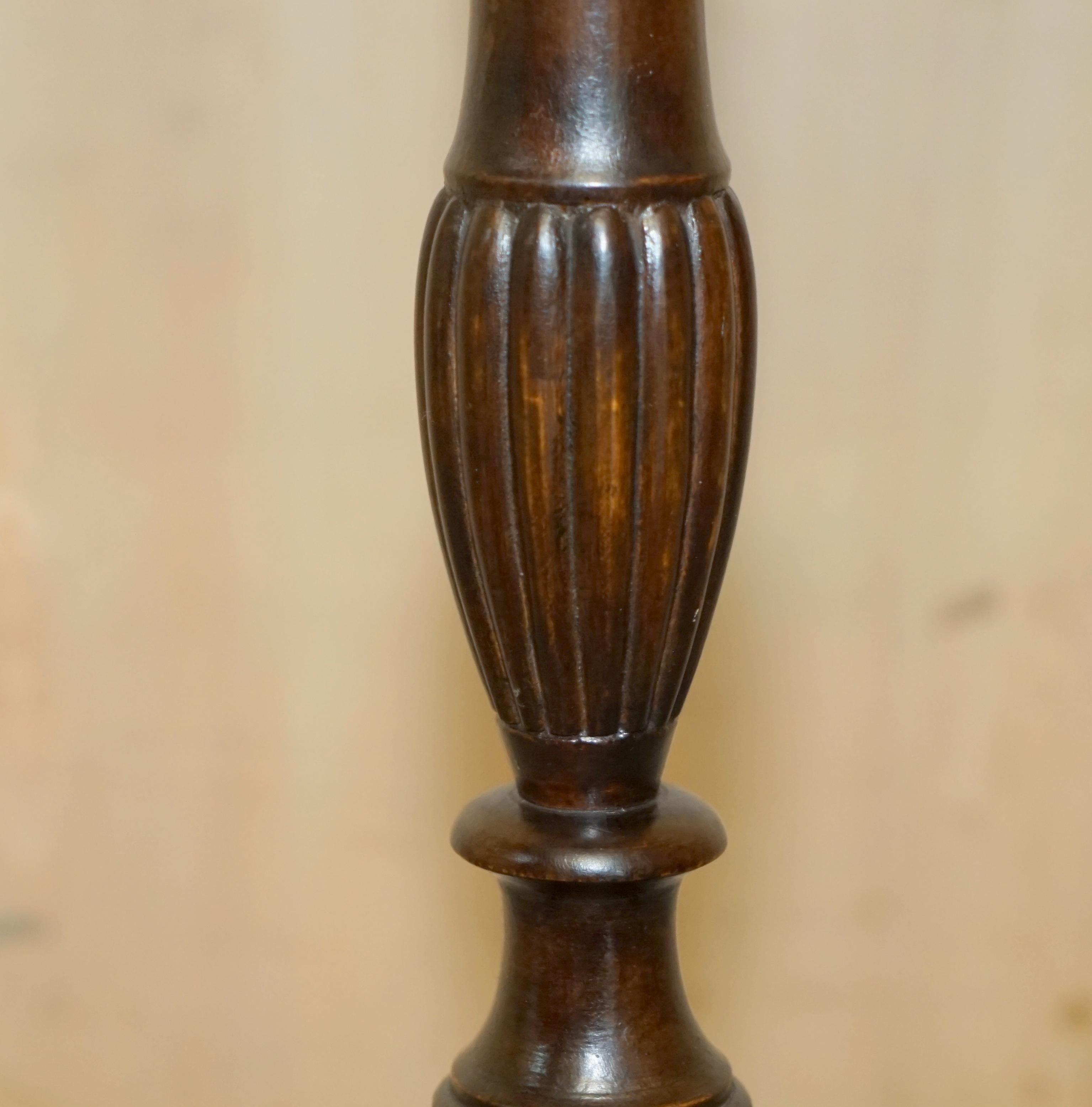 Original Victorian circa 1880 Hardwood Tripod Lamp Side End Wine Table 1