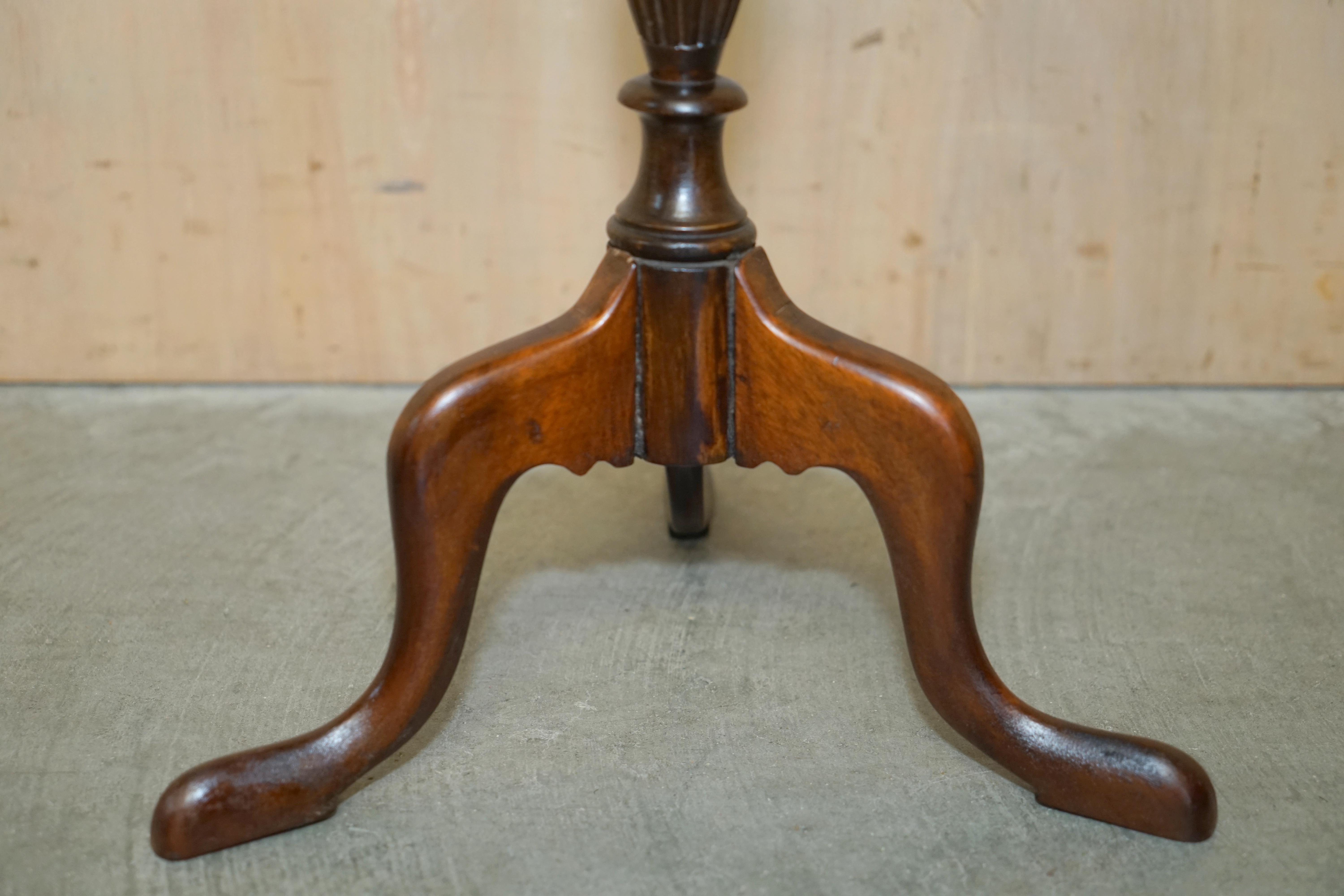 Original Victorian circa 1880 Hardwood Tripod Lamp Side End Wine Table 2
