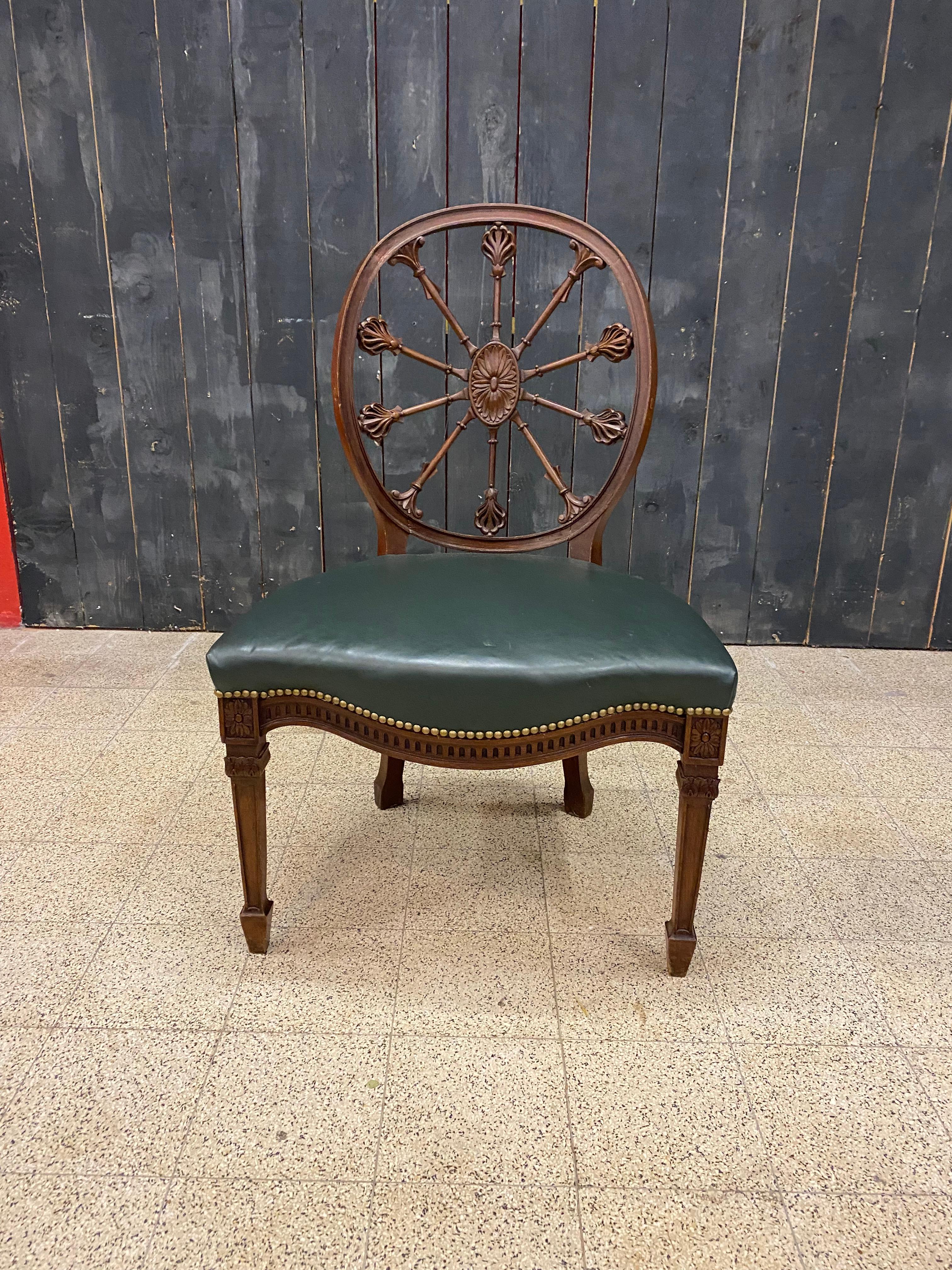 Original Victorian Style Bergère Armchair, Fully Restored In Excellent Condition For Sale In Saint-Ouen, FR