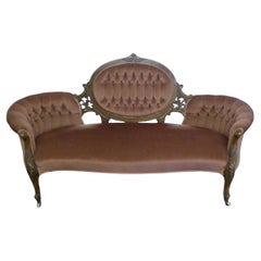 Original Victorian Walnut Double Ended Sofa
