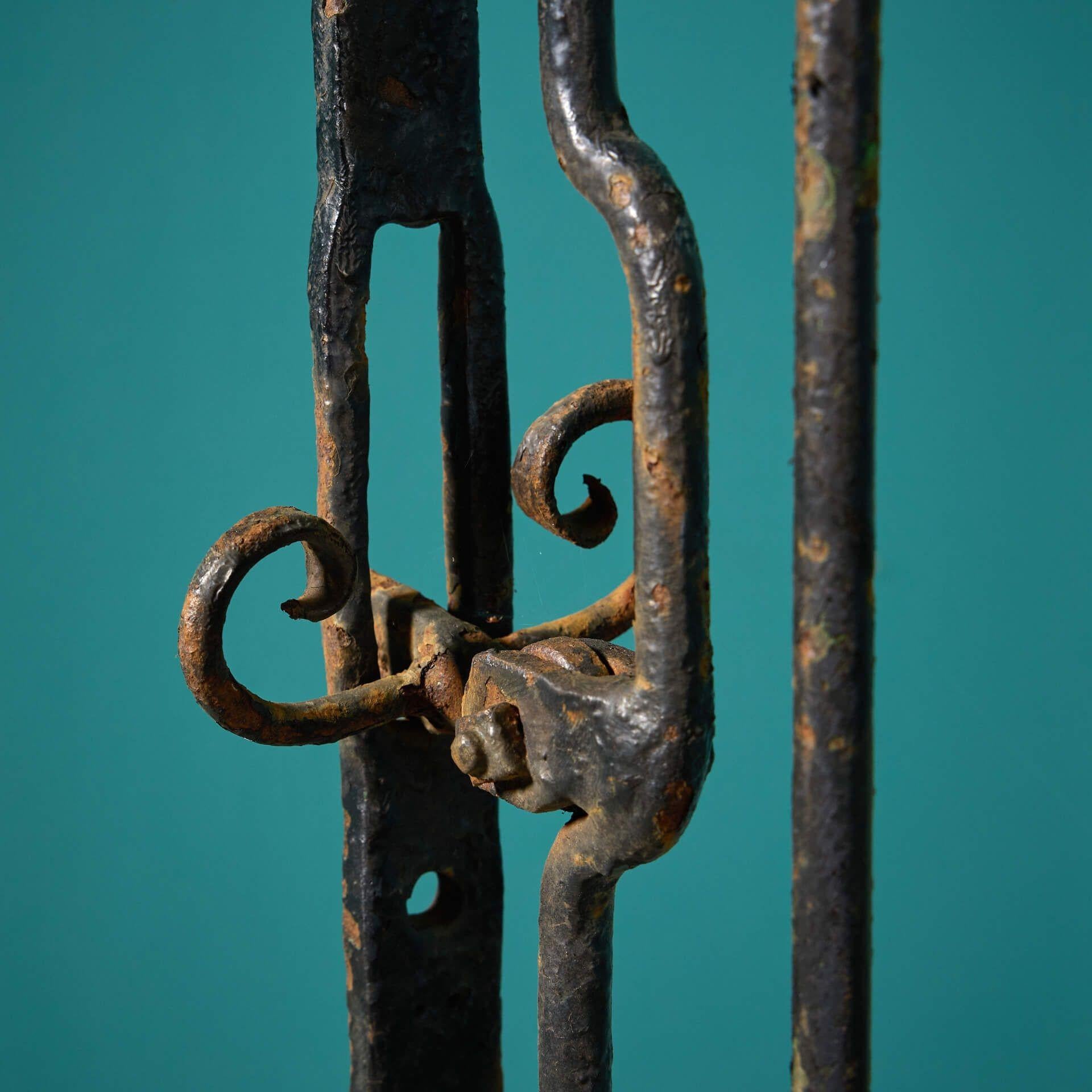 English Original Victorian Wrought Iron Garden Gate For Sale