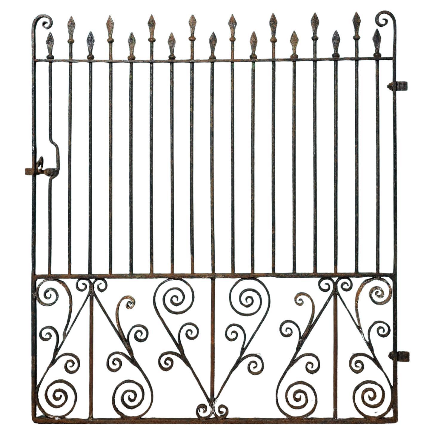 Original Victorian Wrought Iron Garden Gate For Sale