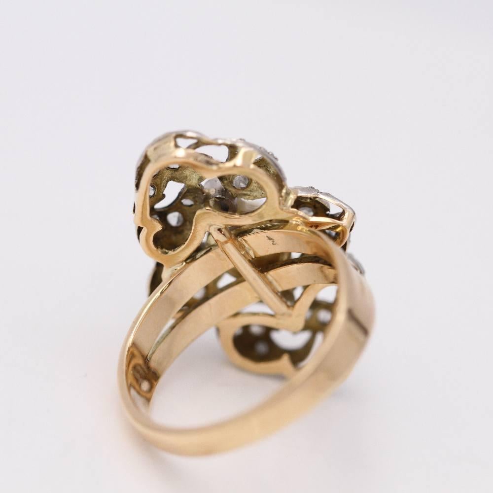 Women's Original Vintage 1920's Gold and Platinum Ring For Sale