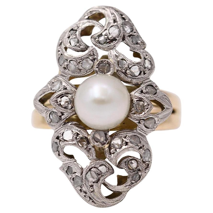Original Vintage 1920's Gold and Platinum Ring For Sale