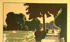 Original Vintage 1926 London Transport Poster Up River Thames Twickenham Hampton