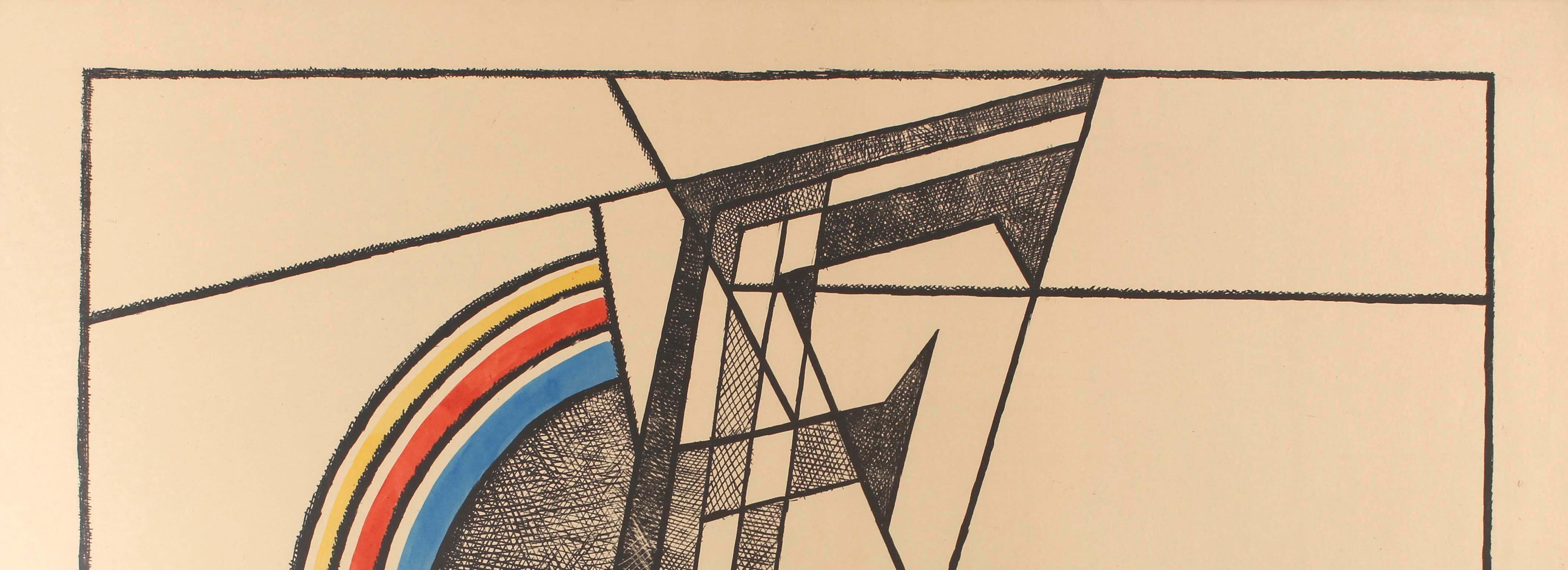 Originales Plakat einer Kunstausstellung: Colour / Farbe Ausstellung im Kaiser-Wilhelm-Museum, die vom 1. bis 31. Mai 1928 im Kaiser-Wilhelm-Museum in Krefeld stattfand und Werke von einigen der führenden zeitgenössischen Avantgarde-Künstler der