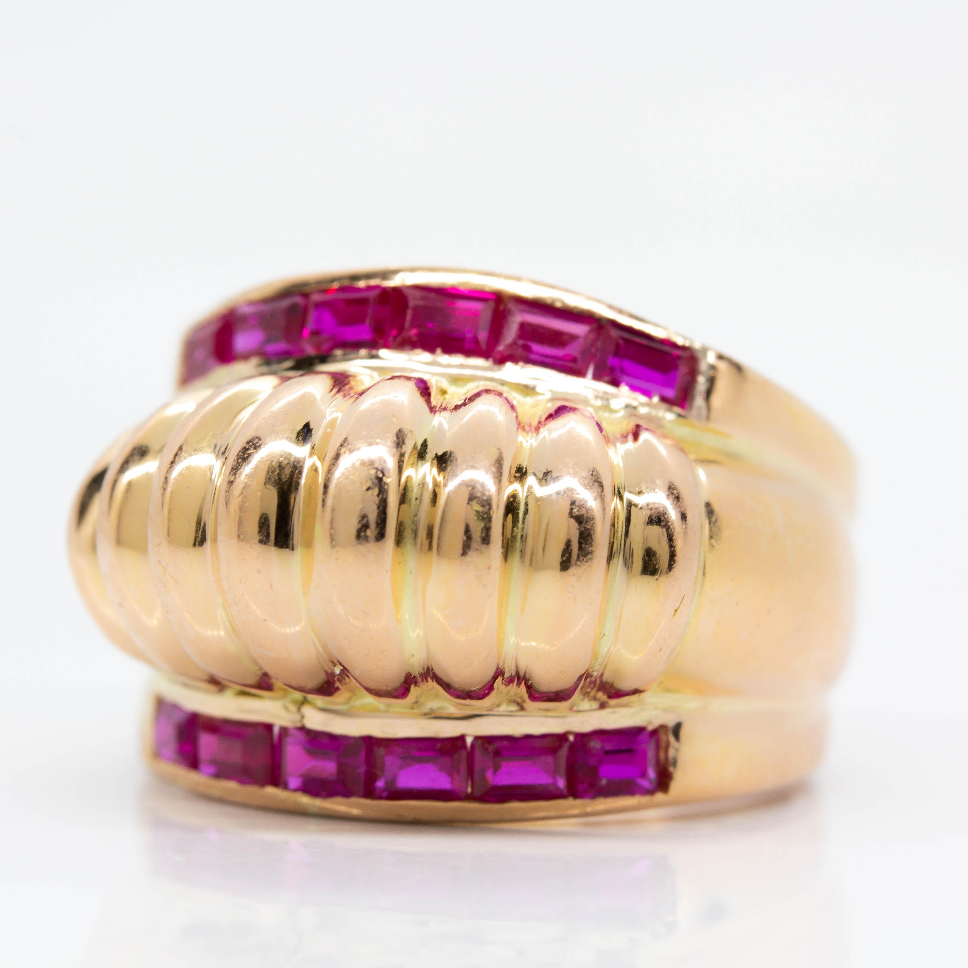 Original Retro Style Ruby Ring In Excellent Condition For Sale In Miami, FL