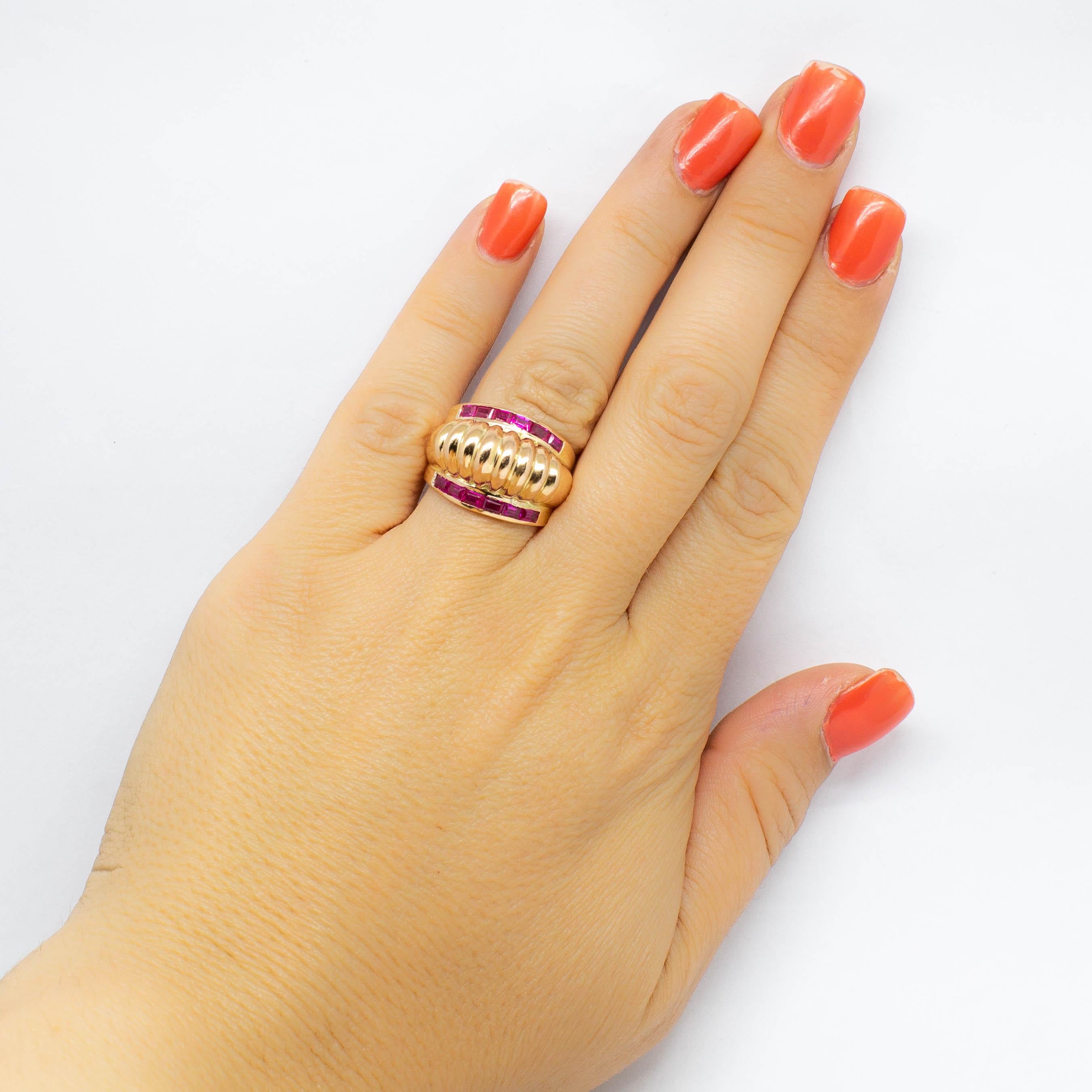 Original Retro Style Ruby Ring For Sale 2