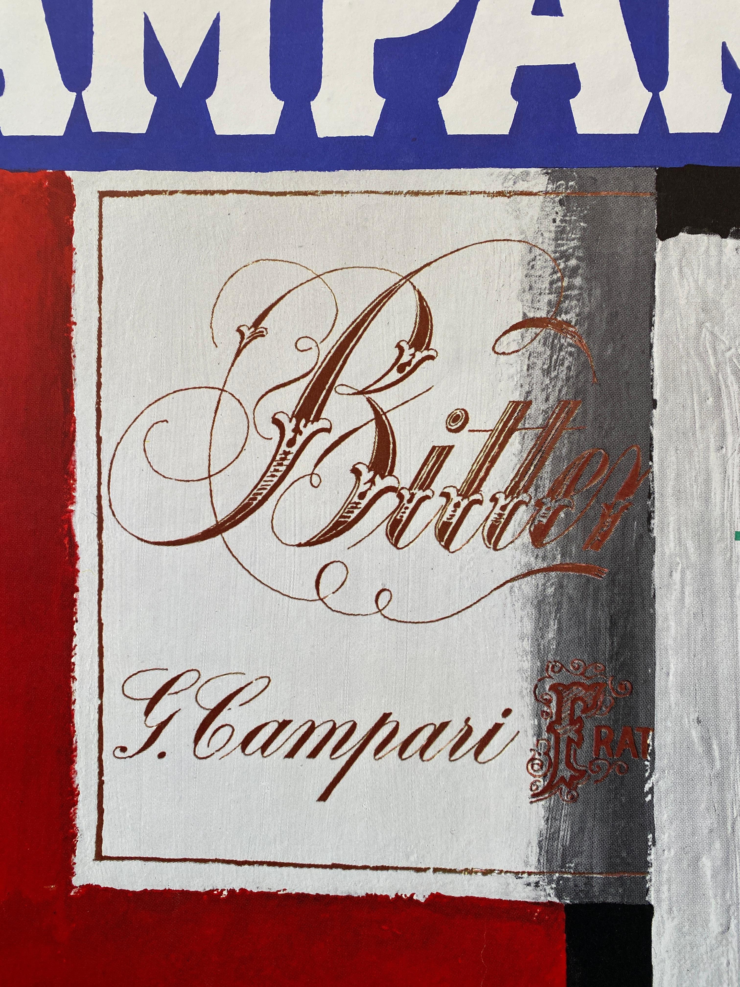 Poster pubblicitario originale d'epoca degli anni '60, 'CAMPARI' di Piatti in vendita 4