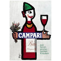 Original Vintage 1960's Advertising Poster, 'CAMPARI' by Piatti