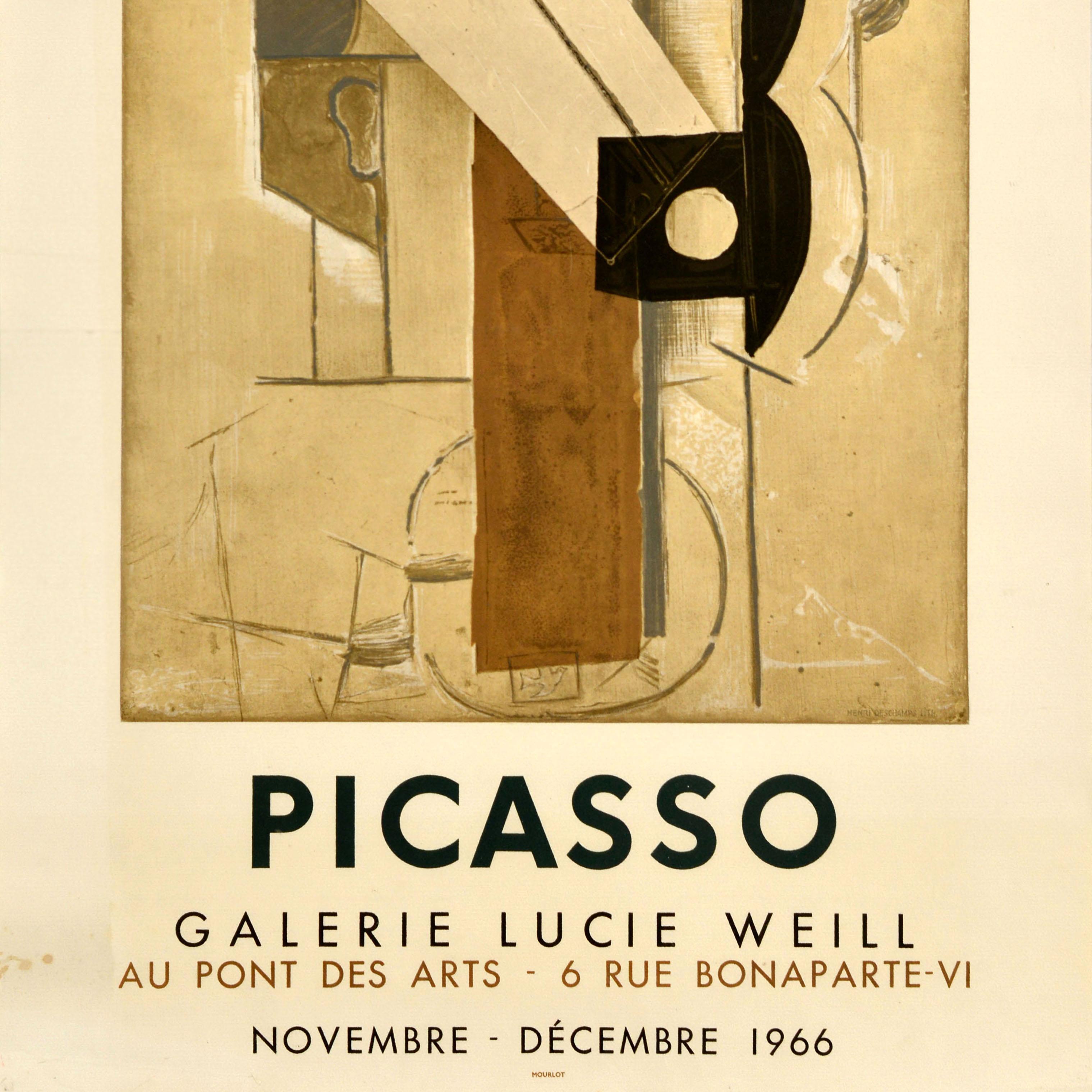 Poster originale d'epoca per una mostra d'arte astratta Pablo Picasso Testa di Ragazza In condizioni buone in vendita a London, GB