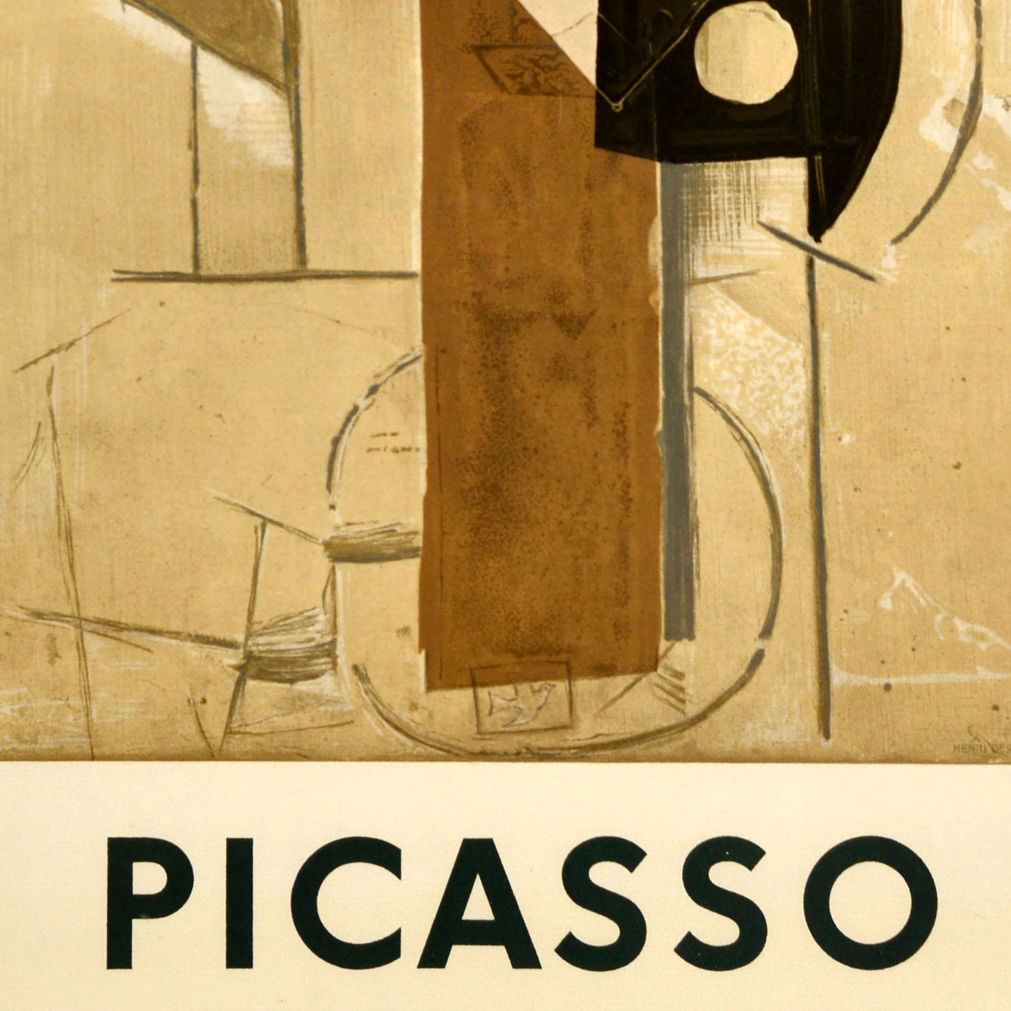 Metà XX secolo Poster originale d'epoca per una mostra d'arte astratta Pablo Picasso Testa di Ragazza in vendita
