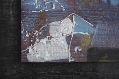 Original Vintage Abstract Brutalist Oil on Canvas, Framed, 1970s