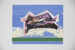 Original Vintage Abstraction Color Lithograph on Fabriano Paper by Hardy Strid