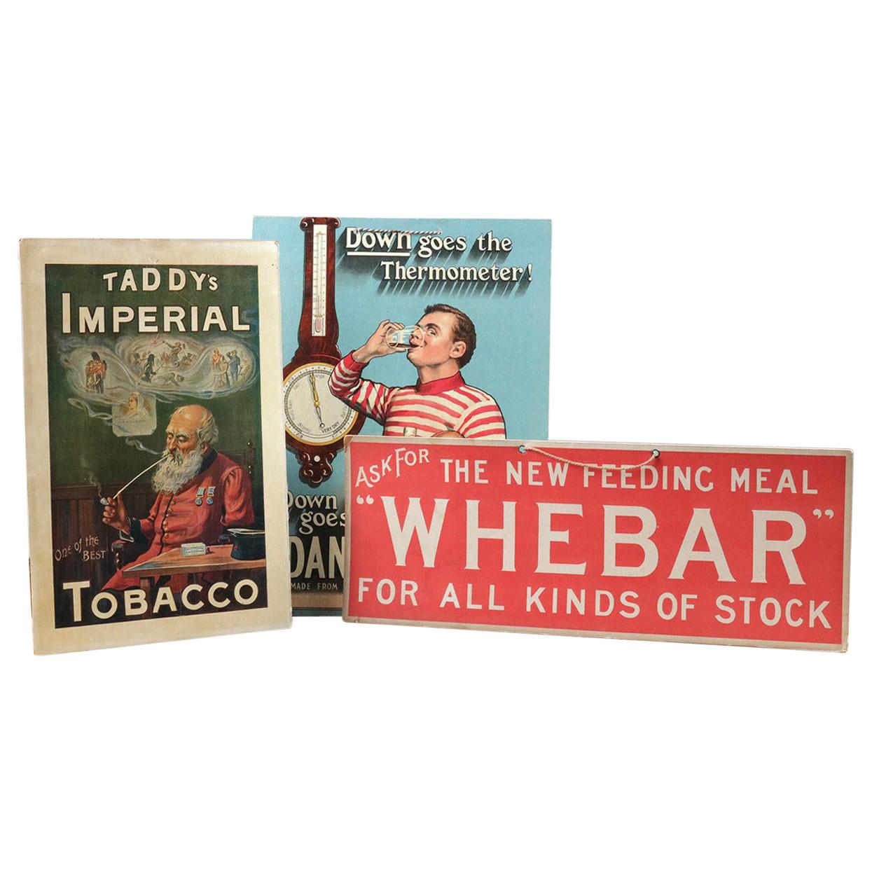 Original Vintage Advertising Card Posters, 20th Century For Sale