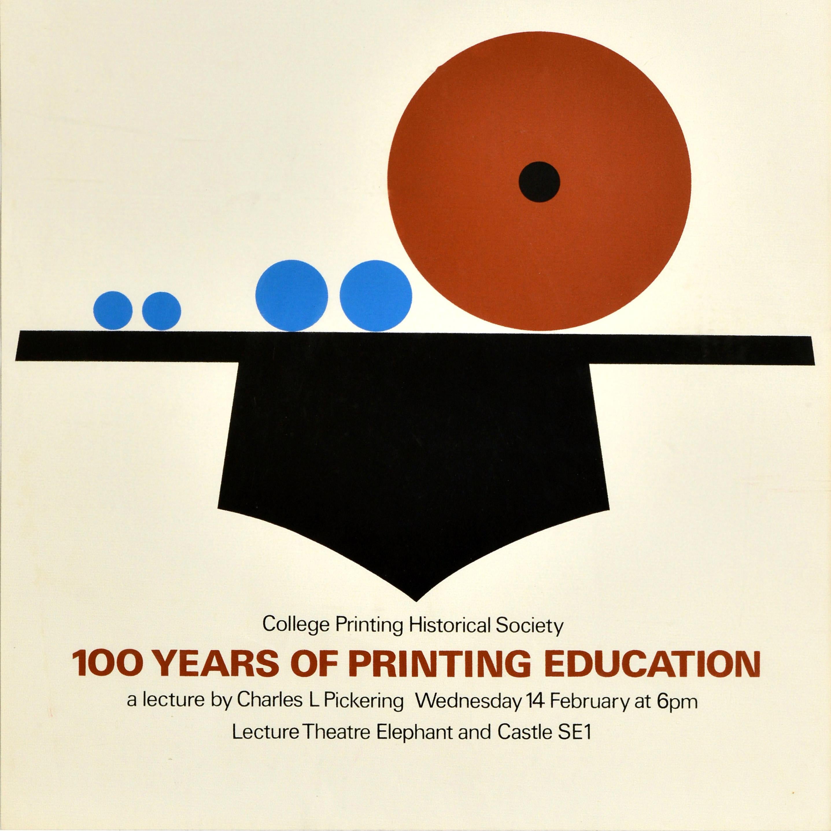 Britannico Poster pubblicitario originale d'epoca 100 anni di educazione alla stampa Eckersley in vendita