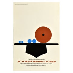 Original Vintage Advertising Poster 100 Years Of Printing Education Eckersley