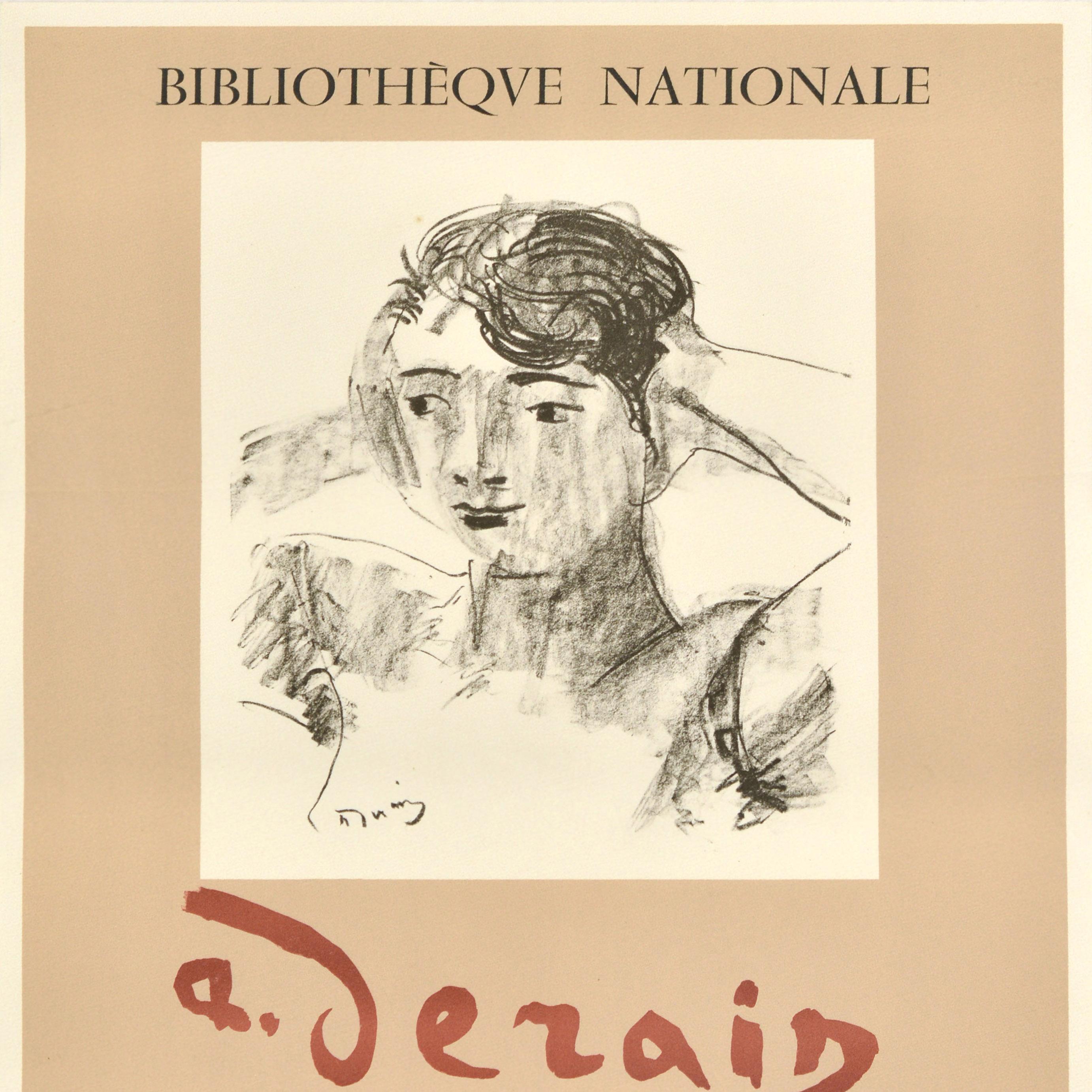 French Original Vintage Advertising Poster Andre Derain Fauvism Art Exhibition Design For Sale