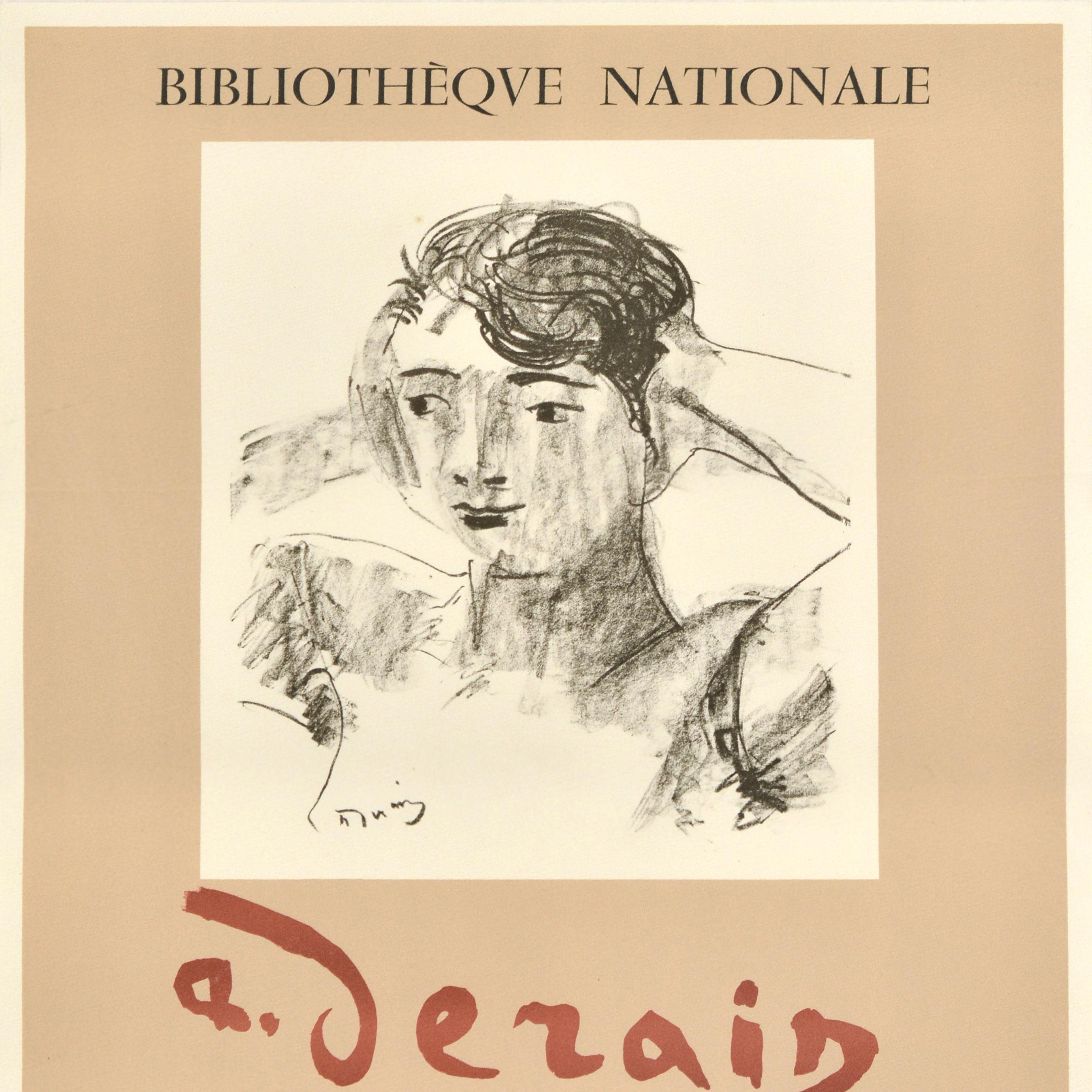 Francese Poster pubblicitario d'epoca originale Andre Derain Fauvism Art Exhibition Design in vendita