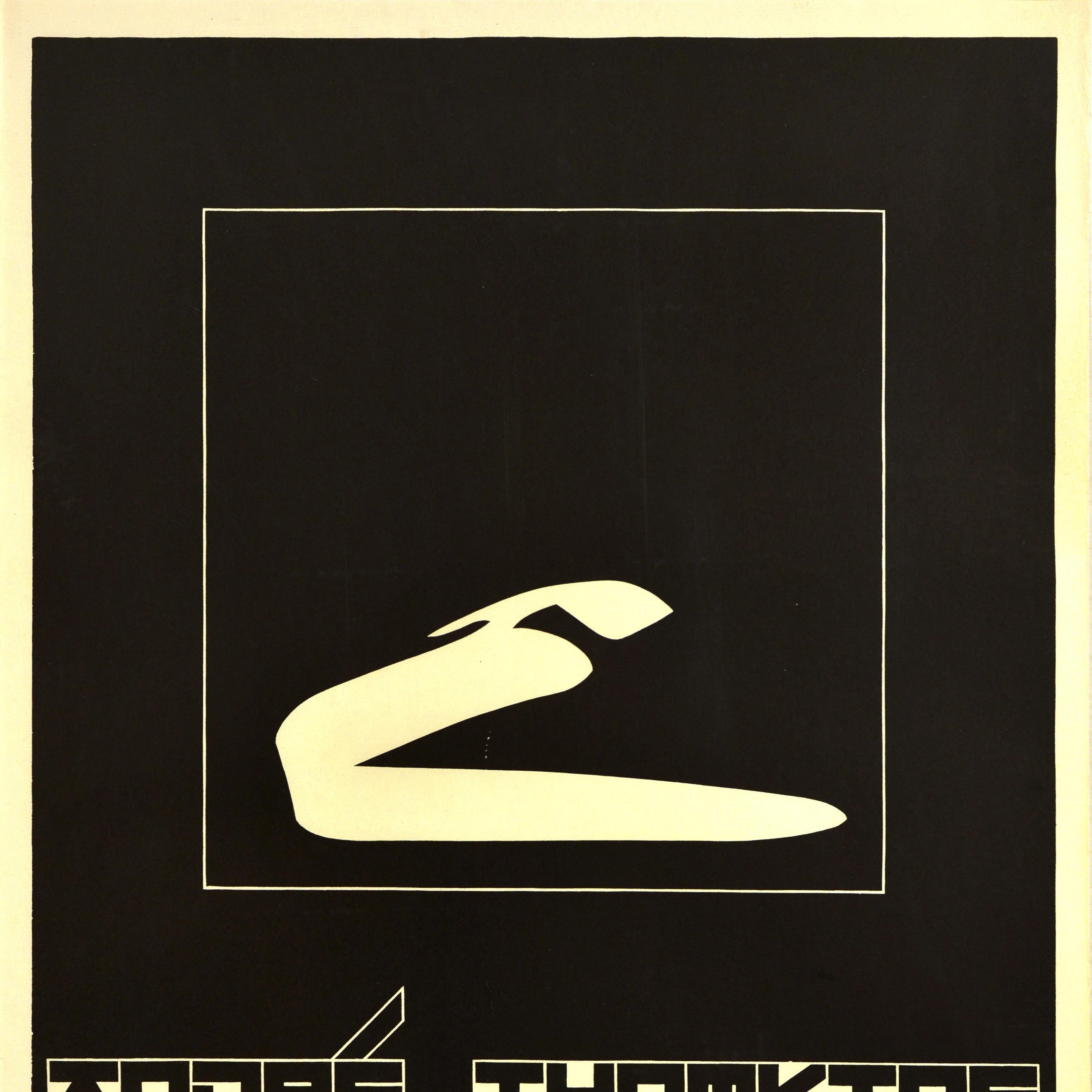German Original Vintage Advertising Poster Andre Thomkins Pictures Exhibition Dadaism For Sale