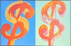 Original Vintage Advertising Poster Andy Warhol Dollar Pop Art Galerie Brachot