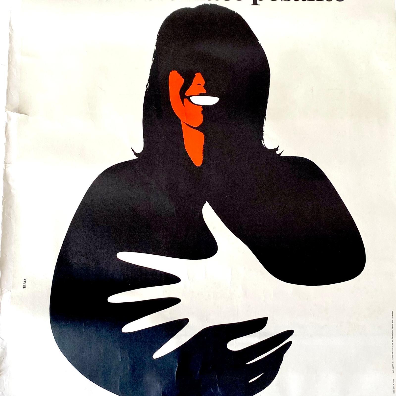 Cartel publicitario original de época, Licor Antonetto, de Armando Testa, Primero en venta 1