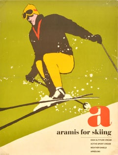 Original Vintage Advertising Poster Aramis For Skiing Cream Estee Lauder